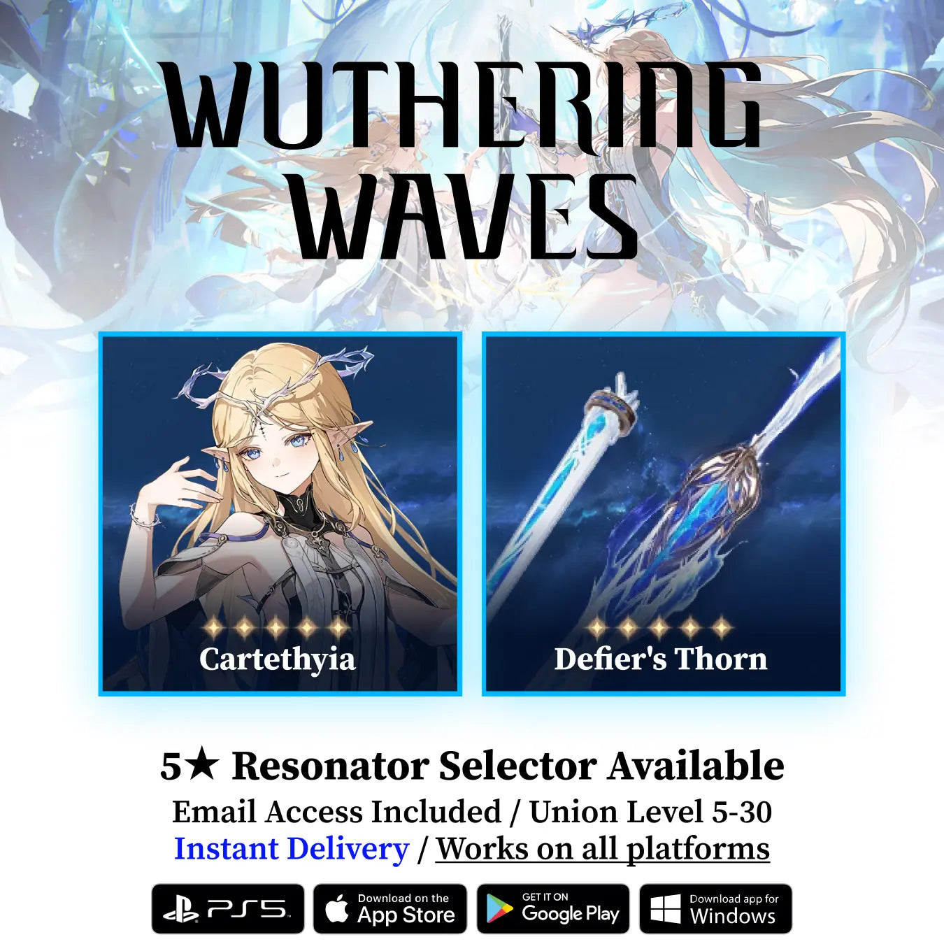 Cartethyia with Defier's Thorn Starter Reroll Account WUWA