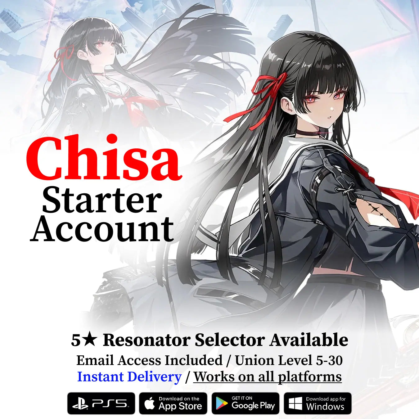 Wuthering Waves Chisa Starter Reroll Account