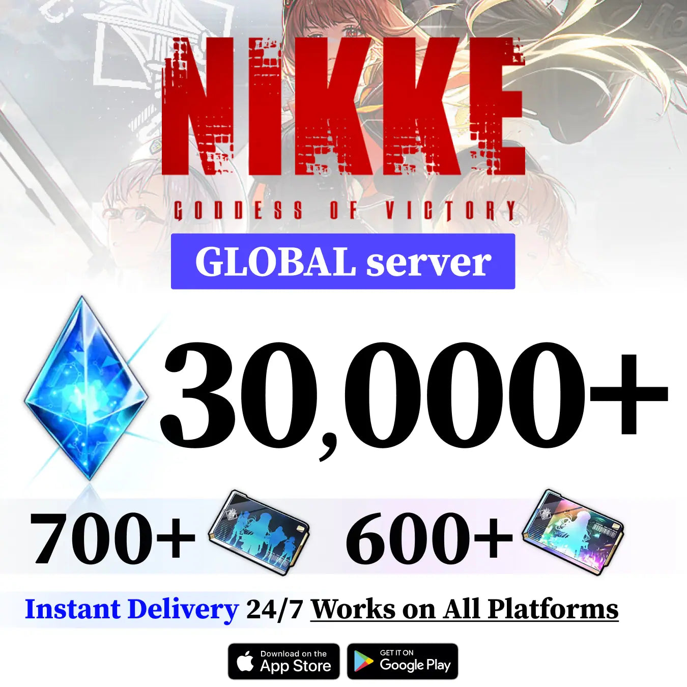 NIKKE Reroll Account 30.000+ Gems | 600+ Vouchers | GLOBAL