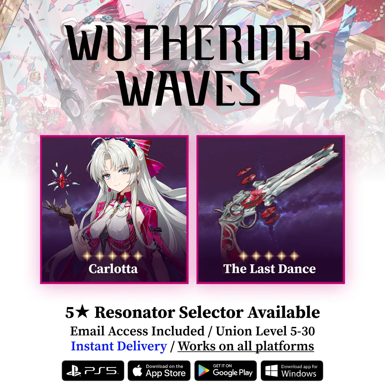 Carlotta with The Last Dance Starter Reroll Account WUWA