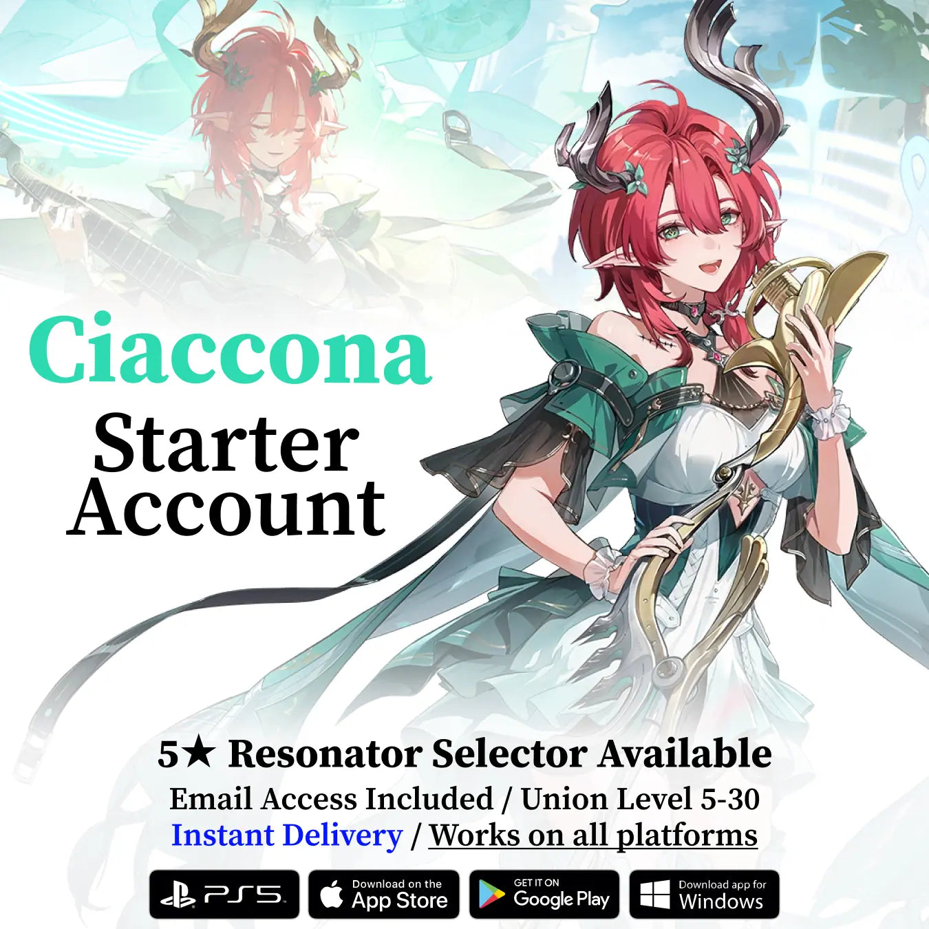 Wuthering Waves Ciaccona Starter Reroll Account