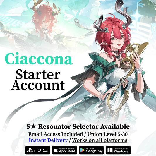 Wuthering Waves Ciaccona Starter Reroll Account