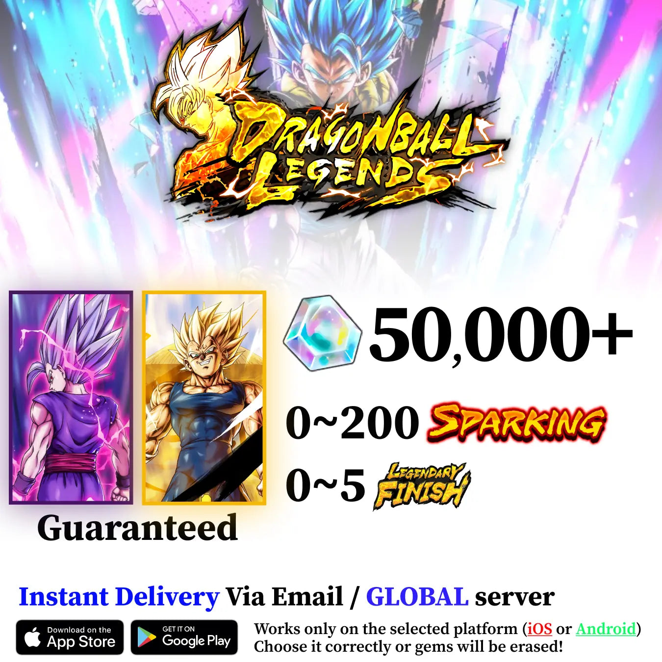 Dragon Ball Legends NEW Beast Gohan with Majin Vegeta Account [iOS/Android]