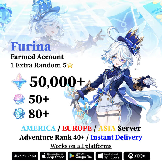 Furina Reroll Account with Primogems
