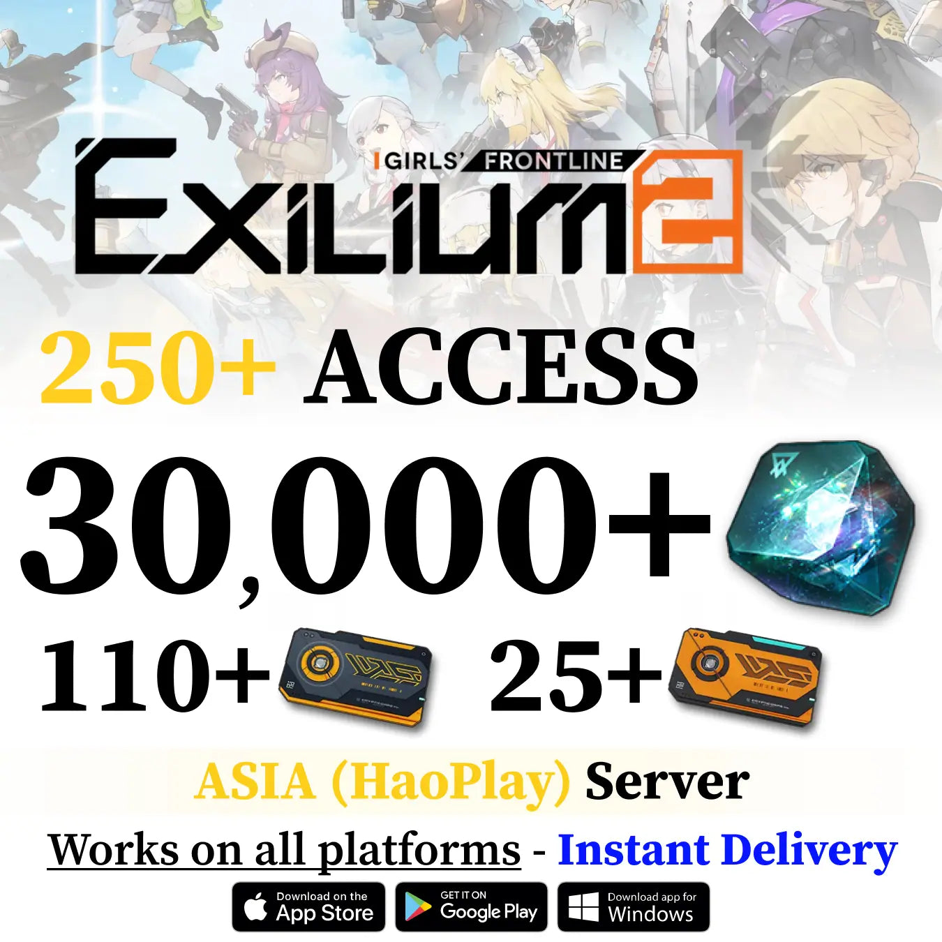 GFL2 EXILIUM Reroll Account – HaoPlay Asia Server | 22K+ Gems