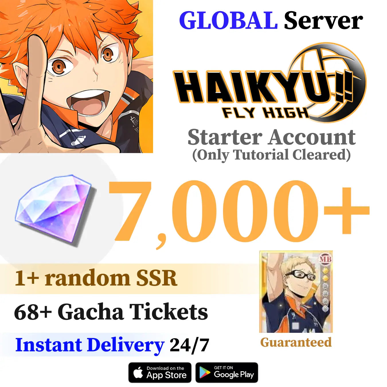 HAIKYU!! FLY HIGH Starter Account with Diamonds [Global]
