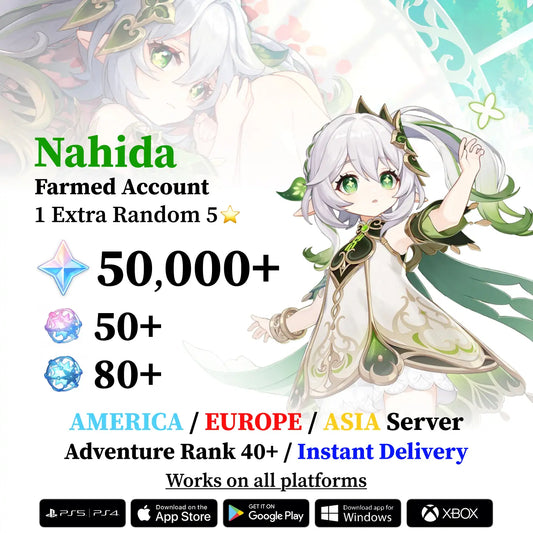 Nahida Reroll Account with Primogems