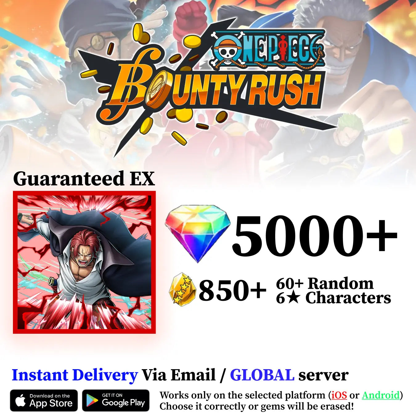 Divine Departure Shanks OPBR Starter Reroll Account [Global]