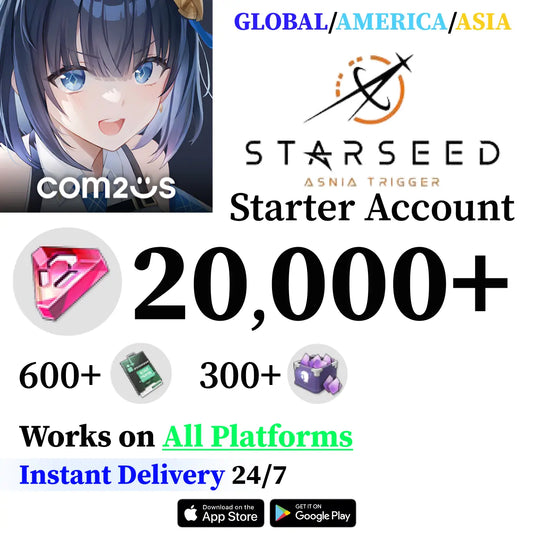 STARSEED: Asnia Trigger Starter 20,000+ Diamonds (Global/NA/Asia)