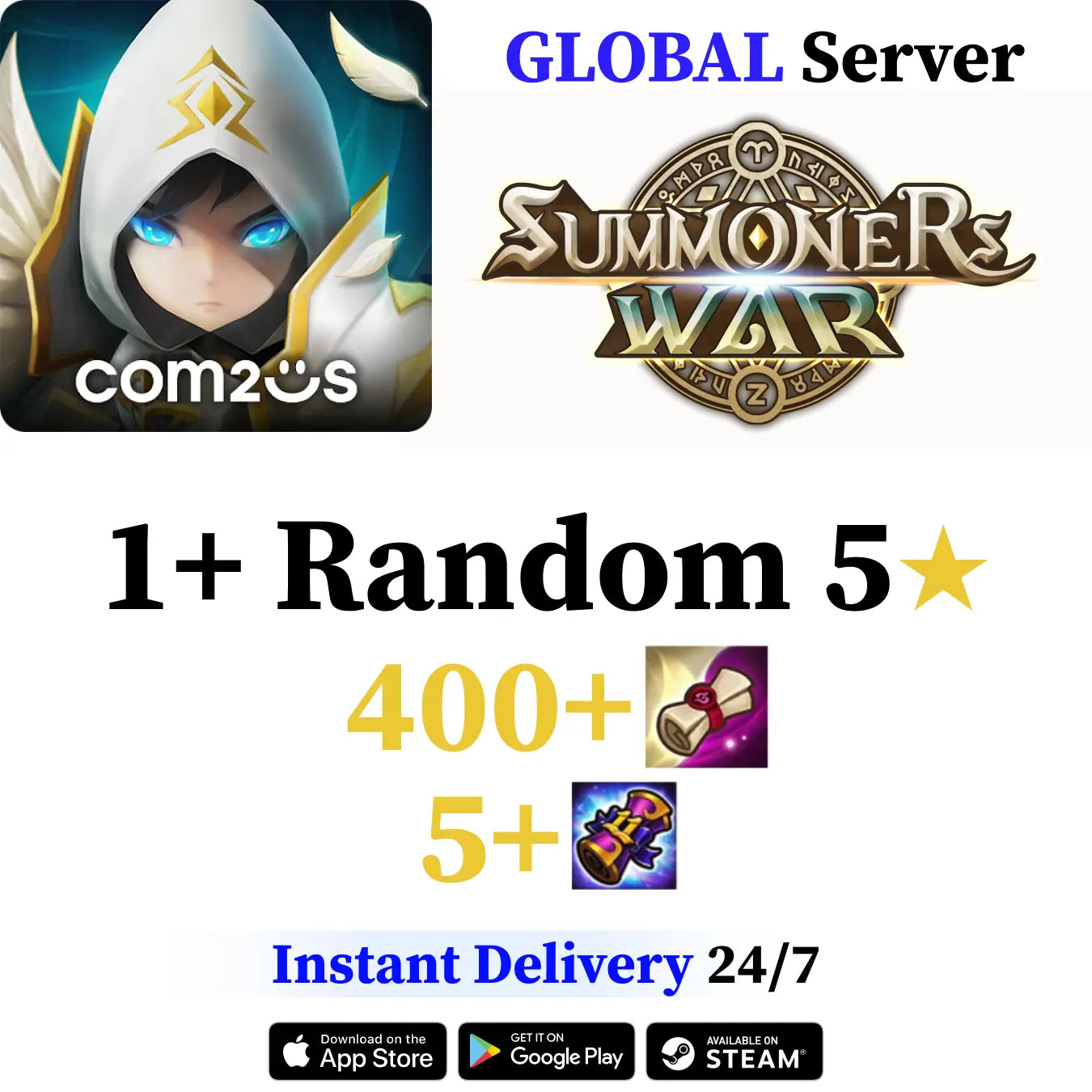 Summoners War: Sky Arena Starter Account [Global] – 400+ Scrolls, 5+ L&D