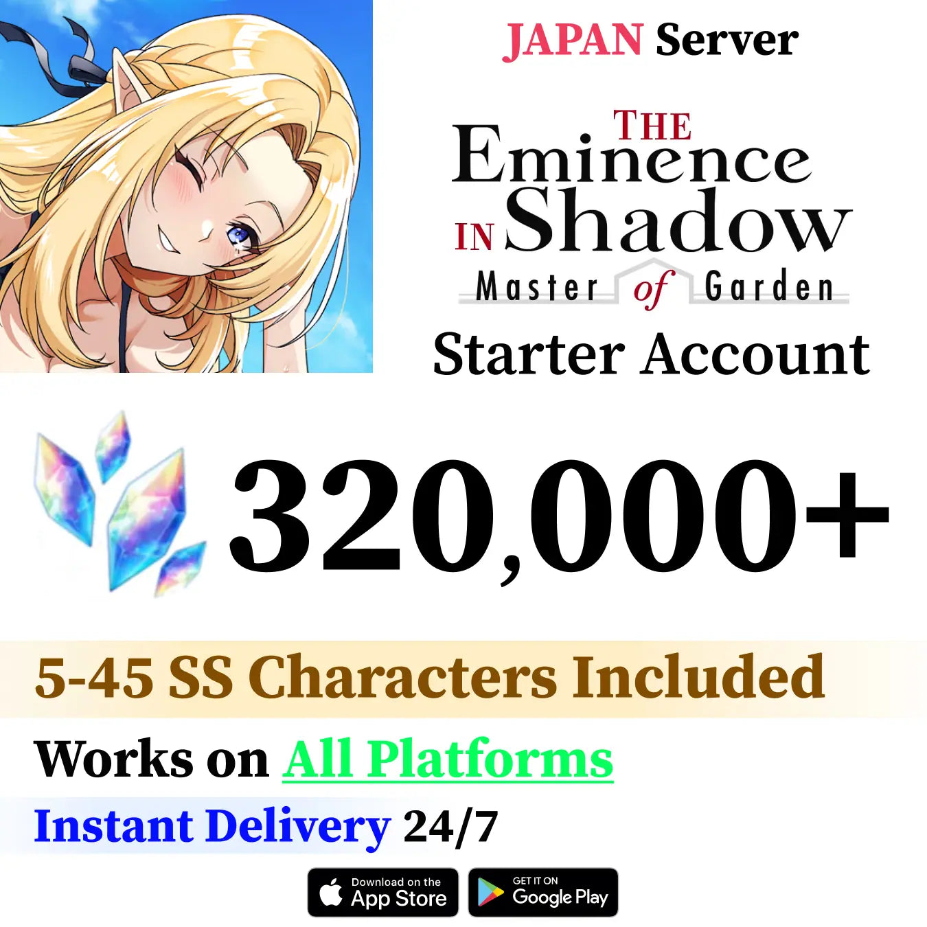 The Eminence in Shadow: Master of Garden Starter Reroll Account [Japan]