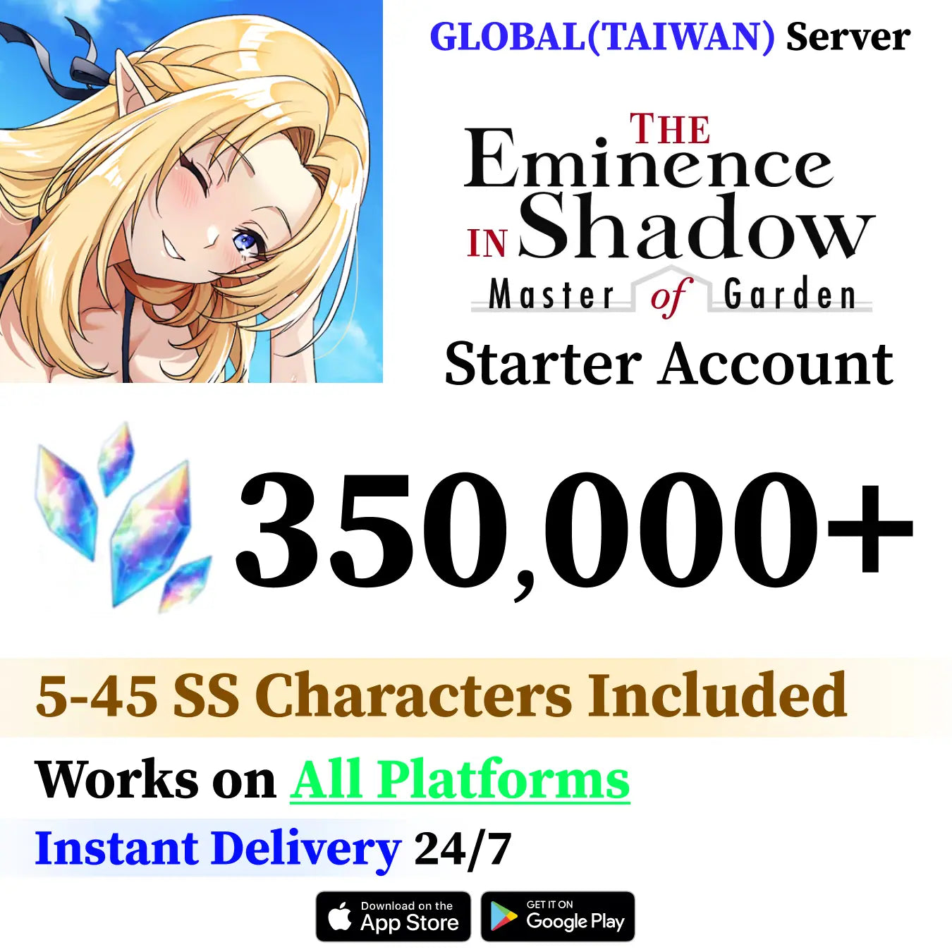 The Eminence in Shadow: Master of Garden Starter Reroll Account [GLOBAL/TAIWAN]