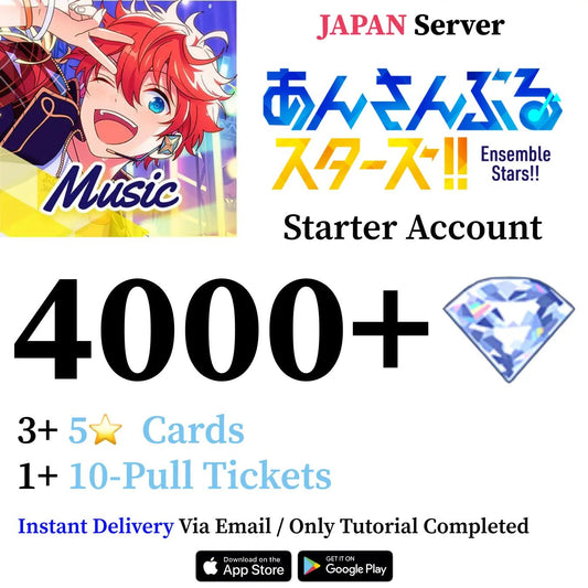 Ensemble Stars Music Enstars Reroll Starter Account with 4000+ Gems [Japan]