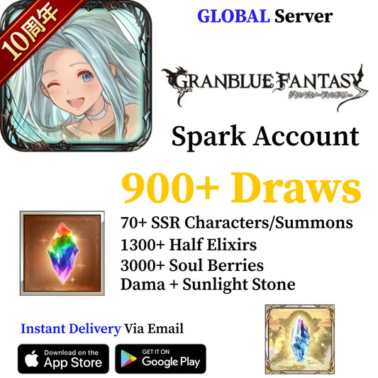 Granblue Fantasy Spark Starter Account with 900+ Draws [Global]