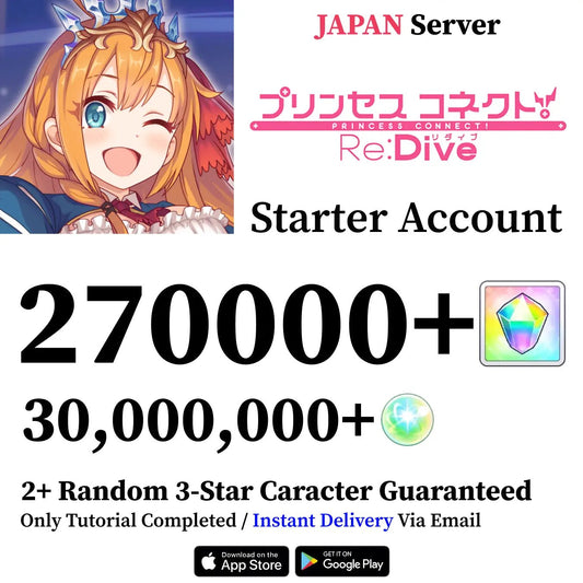 Princess Connect Re:Dive Starter Account with 270,000+ Gems [Japan]